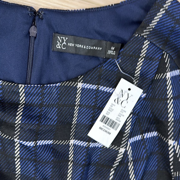 New York & Company Plaid Button-Detail Sheath Dress - Picture 4 of 5